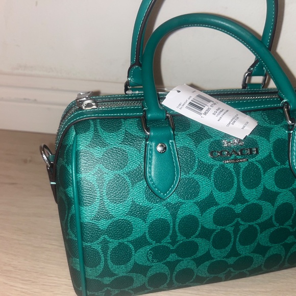 (New) Coach Bright Jade Rowan Satchel - Picture 3 of 4
